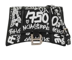 Hourglass Graffiti Belt Bag, Leather, Black, DB/B/S, 3*